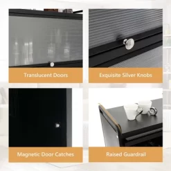 Costway 5-Tier Kitchen Baker's Rack Storage Cabinet Mobile Microwave Stand Flip-up Doors -Online Furniture Store GUEST 2bf45318 13aa 4694 8c9e 05208f591762