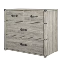 Little Seeds Nova 4 Drawer Storage Dresser With Leather Drawer Pulls, Gray Oak -Online Furniture Store GUEST 2c812cf9 e7a8 4436 8744 bc71ae1ee929