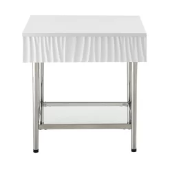Waves Coastal 1 Drawer Side Table Glossy White - Treasure Trove Accents -Online Furniture Store GUEST 2c817e8f 1016 485e acd5 4c97d05c5e10