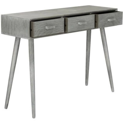 Albus 3 Drawer Console Table- Slate Grey - Safavieh 2 Albus 3 Drawer Console Table- Slate Grey - Safavieh - Image 2