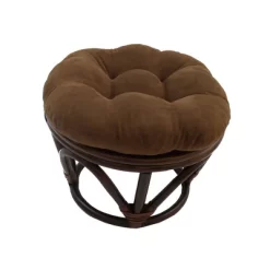 Rattan Ottoman With Micro Suede Cushion - International Caravan -Online Furniture Store GUEST 2d19190f 0cf2 4a7b b33d 5529f0a091ea