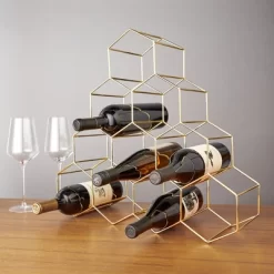 Viski Geo Gold Bottle Wine Rack, Honeycomb Design -Online Furniture Store GUEST 2d3e3bdb 0315 4d49 96c0 e74487359862