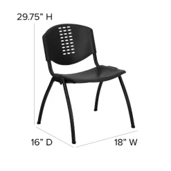 Flash Furniture HERCULES Series 880 Lb. Capacity Black Plastic Stack Chair With Oval Cutout Back And Black Frame 11 Flash Furniture HERCULES Series 880 Lb. Capacity Black Plastic Stack Chair With Oval Cutout Back And Black Frame -Online Furniture Store GUEST 2d4865ba 8321 4775 a338 2baa1c5a0741