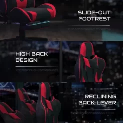 BlackArc Echo Gaming Desk & Chair Set: Black & Red Faux Leather Reclining Gaming Chair; Gaming Desk With Headphone Hook And Cupholder -Online Furniture Store GUEST 2d6daaea 7527 478f af26 0f401450f701