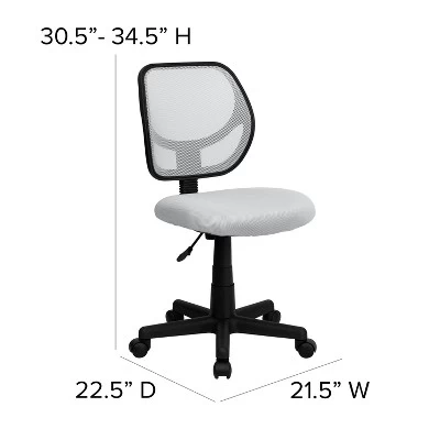 Emma And Oliver Mid-Back Mesh Swivel Task Office Chair With Curved Square Back 3 Emma And Oliver Mid-Back Mesh Swivel Task Office Chair With Curved Square Back - Image 3