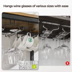 Yaheetech Home Bar Industrial Wine Rack Table With Glass Holder, Wine Bar Cabinet, Rustic Brown -Online Furniture Store GUEST 2e24051e b872 47d8 bd46 0bd1fc175b54