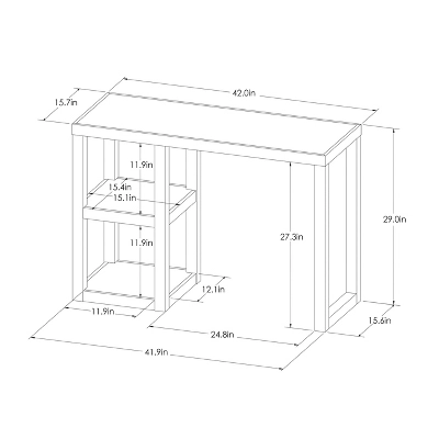 Carson Wood Writing Desk With Storage White - Threshold™ 3 Carson Wood Writing Desk With Storage White - Threshold™ - Image 3