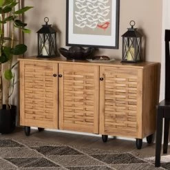 Winda Wood 3 Door Shoe Cabinet Oak Brown/Black - Baxton Studio 14 Winda Wood 3 Door Shoe Cabinet Oak Brown/Black - Baxton Studio -Online Furniture Store GUEST 2e4a4ddb 9f8c 4b6a 9185 6fb858bc1b67