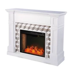 Budedar Fireplace With Marble Surround White - Aiden Lane