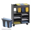Steel 8 Compartment Go Cart Mobile Wood Letter File Cart In Black-Safco