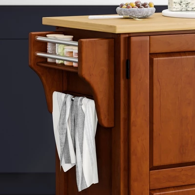 Create - A - Cart Kitchen Cart With Natural Top Cherry - Homestyles 10 Create - A - Cart Kitchen Cart With Natural Top Cherry - Homestyles - Image 10