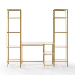 3pc Aimee Desk And Etagere Set Soft Gold - Crosley -Online Furniture Store GUEST 30512f56 ba66 4561 8a39 05a01bd419f0