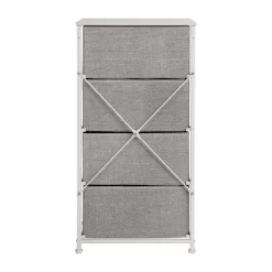 Emma And Oliver 4 Drawer Vertical Storage Dresser With Wood Top & Fabric Pull Drawers -Online Furniture Store GUEST 30a4b00d 8a91 41ab b749 5fc83b0cf390