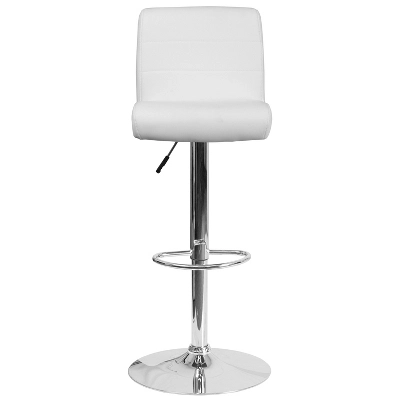 Flash Furniture Contemporary Vinyl Adjustable Height Barstool With Rolled Seat And Chrome Base 8 Flash Furniture Contemporary Vinyl Adjustable Height Barstool With Rolled Seat And Chrome Base - Image 8