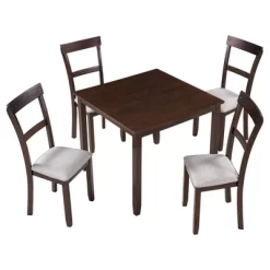 5 PCS Classic Dining Table Set With 4 Upholstered Chairs-ModernLuxe 17 5 PCS Classic Dining Table Set With 4 Upholstered Chairs-ModernLuxe -Online Furniture Store GUEST 30a8d564 11ec 4780 9939 71ce334b63f5