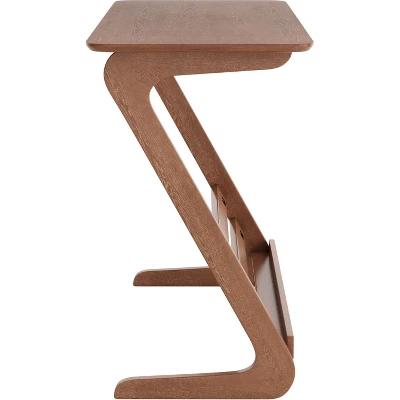 Lakeview MDF Desk Rubber Wood Walnut - ZM Home 1 Lakeview MDF Desk Rubber Wood Walnut - ZM Home