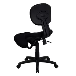 Emma And Oliver Mobile Ergonomic Kneeling Posture Task Office Chair In Black Fabric