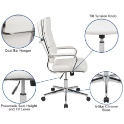 Flash Furniture Hansel High Back White LeatherSoft Contemporary Panel Executive Swivel Office Chair 23 Flash Furniture Hansel High Back White LeatherSoft Contemporary Panel Executive Swivel Office Chair -Online Furniture Store GUEST 3277dd16 9e1e 4638 971f 428639491e2e
