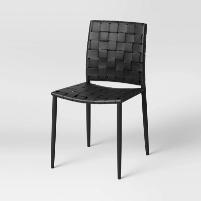 Wellfleet Woven Leather Metal Base Dining Chair - Threshold™ 2 Wellfleet Woven Leather Metal Base Dining Chair - Threshold™ - Image 2