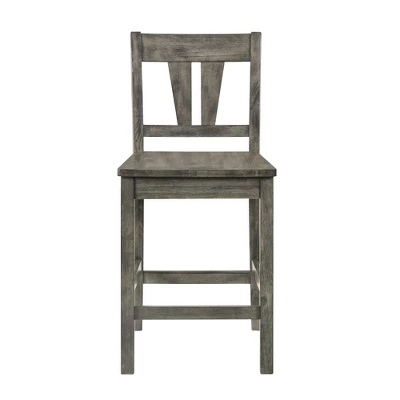 2pc Grayson Counter Height Barstool And Side Chair Set With Wooden Seats Gray - Picket House Furnishings 2 2pc Grayson Counter Height Barstool And Side Chair Set With Wooden Seats Gray - Picket House Furnishings - Image 2