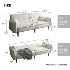 Convertible Futon Sofa Bed With Wooden Legs - ModernLuxe 12 Convertible Futon Sofa Bed With Wooden Legs - ModernLuxe -Online Furniture Store GUEST 32f99501 2cea 475a 9d8f ec5503ec7717