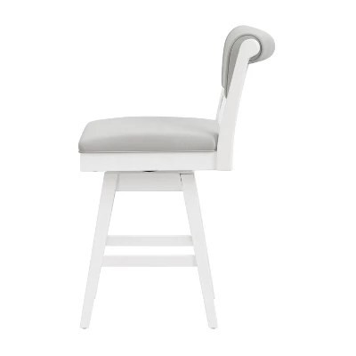 Clarion Wood And Upholstered Counter Height Swivel Stool Sea White - Hillsdale Furniture 6 Clarion Wood And Upholstered Counter Height Swivel Stool Sea White - Hillsdale Furniture - Image 6