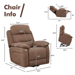 Costway Power Lift Recliner Chair Sofa For Elderly W/ Side Pocket & Remote Control GreyBrown -Online Furniture Store GUEST 3310fca2 a3e5 48d4 bb24 fc5b5b9ded6d