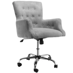 HOMCOM Mid Back Modern Home Office Chair With Tufted Button Design And Padded Armrests, Swivel Computer Desk Chair For Study Living Room Bedroom -Online Furniture Store GUEST 34ef9627 76a5 4bb9 a7bd d0428096a010