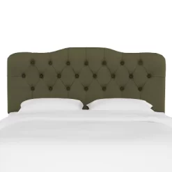 King Tufted Headboard Velvet Loden - Skyline Furniture