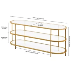 Brass Finish Oval TV Stand - Henn&Hart -Online Furniture Store GUEST 3746ec9c a6d4 4c0b 9c7c fcfd61f93a62
