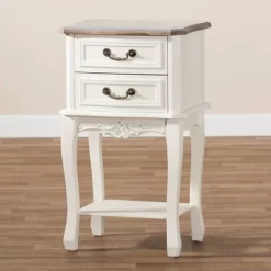 Amalie 2 Drawer Wood Nightstand White/Oak - Baxton Studio -Online Furniture Store GUEST 37a6acad 7947 4b9d 94a2 890afd56d6df