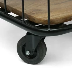 Colwill Modern Industrial Handcrafted Mango Wood Kitchen Cart With Wheels Natural/Black - Christopher Knight Home -Online Furniture Store GUEST 382a8fcc c258 490d be09 c1797f6bc98b