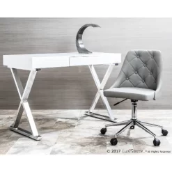 Luster Contemporary Desk White - LumiSource