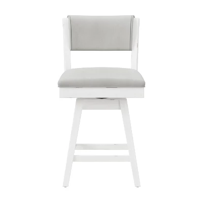 Clarion Wood And Upholstered Counter Height Swivel Stool Sea White - Hillsdale Furniture 3 Clarion Wood And Upholstered Counter Height Swivel Stool Sea White - Hillsdale Furniture - Image 3