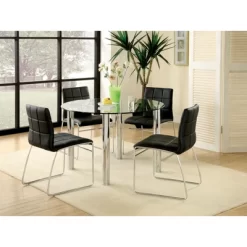 Set Of 2 Aneston Square Gridded Leatherette Side Chairs Black - HOMES: Inside + Out -Online Furniture Store GUEST 397dac44 09dc 4dbd a327 440668fb59c0