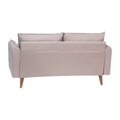 Emma And Oliver Upholstered Mid-Century Modern Pocket Spring Loveseat With Wooden Legs And Removable Back Cushions -Online Furniture Store GUEST 39c11754 4793 40b5 a741 4d9ae3a41b2a