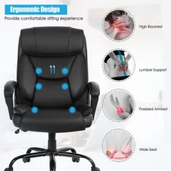 Costway Big & Tall 500lb Massage Office Chair E Xecutive PU Leather Computer Desk Chair -Online Furniture Store GUEST 3b6dfcbb 546e 41ec ac9c 91df8302a1c1