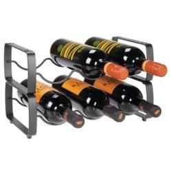 MDesign Metal Wine Rack Storage Organizer, 3 Bottles Each - 2 Pack -Online Furniture Store GUEST 3bd1bdd3 e716 4758 946b be12935dcd2c