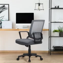 Yaheetech Adjustable Mid-Back Office Chair Computer Chair With Wheels