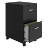 Space Solutions 18 Inch Wide Metal Mobile Organizer File Cabinet For Office Supplies And Hanging File Folders With 2 File Drawers, Charcoal