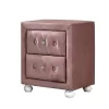 17" Reggie Nightstand Pink Fabric - Acme Furniture