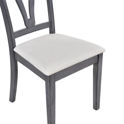 Mid-Century Wood 5-Piece Dining Table Set With 4 Upholstered Dining Chairs-ModernLuxe 12 Mid-Century Wood 5-Piece Dining Table Set With 4 Upholstered Dining Chairs-ModernLuxe - Image 12