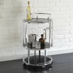 Online Furniture Store 18 Otero Server Cart Acrylic And Chrome - Steve Silver
