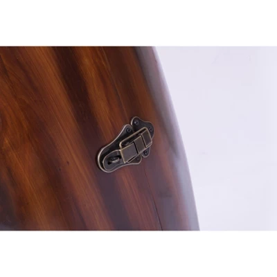 Vintiquewise Rustic Lockable Barrel Shaped Wine Bar Cabinet Wooden End Table 2 Vintiquewise Rustic Lockable Barrel Shaped Wine Bar Cabinet Wooden End Table - Image 2