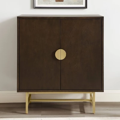 Blair Bar Cabinet Dark Brown/Gold - Crosley 2 Blair Bar Cabinet Dark Brown/Gold - Crosley - Image 2
