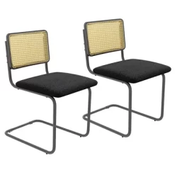Costway Dining Chairs Set Rattan Upholstered Dining Chairs With Cane Back&Metal Base -Online Furniture Store GUEST 3f99aff2 bc99 41b0 af99 4187ef27d7b7