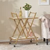 Chaves Handcrafted Modern Glam Marble Bar Cart Gold/White - Christopher Knight Home