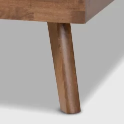 Devan Fabric Upholstered Walnut Finished Platform Bed - Baxton Studio -Online Furniture Store GUEST 427c036e b653 45cc bf62 fafba8eeec2e