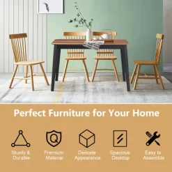 Costway 5PCS Mid Century Modern Black 29.5'' Dining Table Set 4 Chairs W/Wood Legs Kitchen Furniture 15 Costway 5PCS Mid Century Modern Black 29.5'' Dining Table Set 4 Chairs W/Wood Legs Kitchen Furniture -Online Furniture Store GUEST 437de384 0c56 4cb6 8504 32b07eee31dd