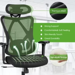 Costway Ergonomic High Back Mesh Office Chair W/ Adjustable Lumbar Support -Online Furniture Store GUEST 439c294a 31f2 430d 99a4 f9b01fc04613